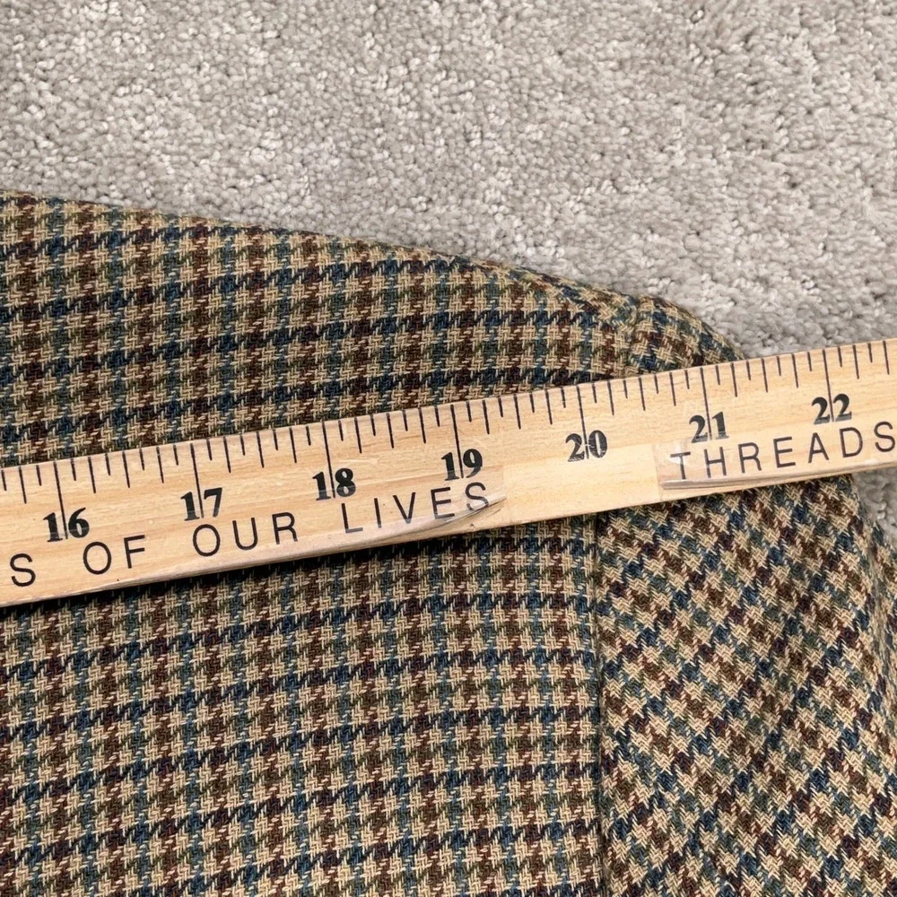 Stafford‎ Options Blazer Men 42R Brown Multi Houndstooth Three Button Wool USA